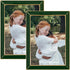 Frametory Enamel Picture Frame - 5x7 Gold Metal Edge Green Enamel Picture
