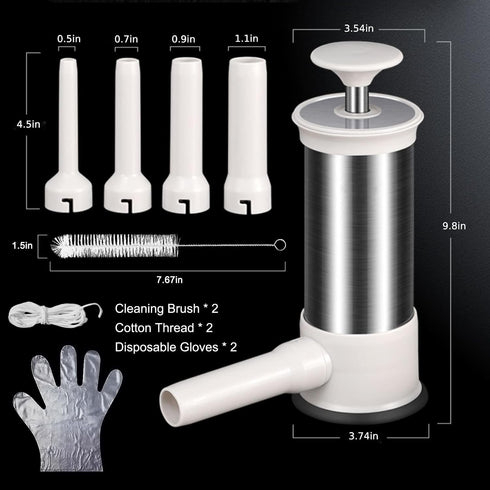 w/4 2.2 LBS Sausage Stuffer Machine Stuffing Tubes, Meat Stuffer Sausage Filling, Homemade Manual Vertical Sausage