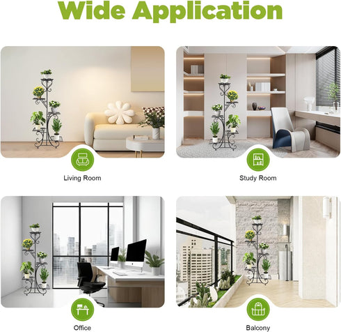 5 Tier Plant Stand Indoor Outdoor, Tall Flower Display Stand, Multi-Tiered Plant Rack Shelf for Plants, Corner Plant