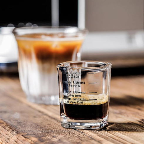 Espresso Shot Glasses - 2 OZ / 60ML with 26-Incremental Measurement (Sturdy-2 pack)