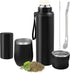 Suclain 3 Pieces Yerba Mate Kit, 12 oz Cup and 34 oz Stainless Steel Thermal Bottle Set, Black