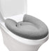 Toilet Seat Cover, Bathroom Soft Thicker Warmer with Snaps, Stretchable Washable Fiber Cloth Covers (Grey)