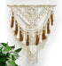 lokeisna Macrame Wall Hanging, Woven Tapestry Beige & Dusty Rose Handmade Craft