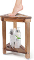 Boulphia Shower Foot Rest 14in, Acacia Wood Shower Stool for Shaving Legs,