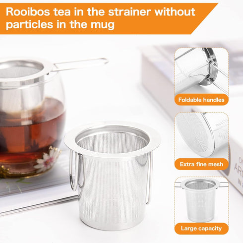 Evmliy Stainless Steel Tea Infuser, Long-Handled Tea Strainers for Loose Tea, Tea Diffuser for Herbs Spices