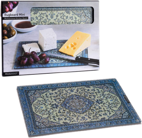 Peleg Design Rugboard Mini Tempered Glass Cutting Board, Multi-Purpose Decorative Glass Chopping Board, 7.4 x 11 inches