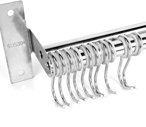 ASkinds Utensil Hanging Rack, Stainless Steel Wall Mounted Pot Pan Lid Holder for Kitchen Storage