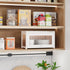 Countertop, 4-Side BAMBANG Bamboo Bread Box for Kitchen Extra Large Farmhouse Bread Box with Clear Panels, Wooden Bread