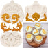 Baroque Fondant Molds, Scroll Border Lace Silicone Molds, Relief Flower Mold for Cake Decoration, Set of 3