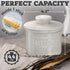 Counter Premium Butter Crock with Lid - Original Design French Butter Dish - Beautiful Ceramic Butter Keeper