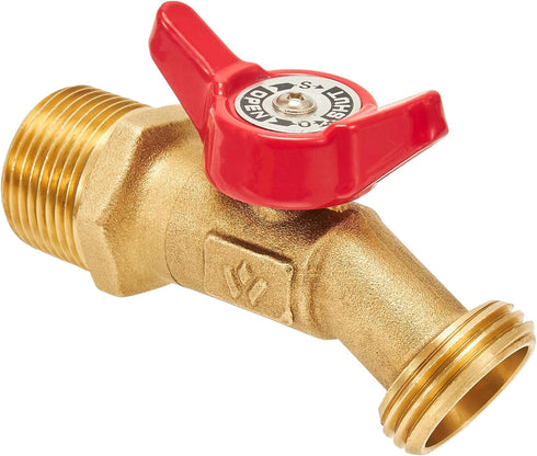 RouLiPouLi 3/4" 3/4" 1/4 2pcs(3/4" Outdoor Garden Hose Faucet Ball Valve Hose Bibb Shut Off Valve Male NPT x Male GHT