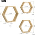 Set 6 NOVIMANGO Hexagonal Floating Shelves Wall Mounted of Wooden Hexagon Shelves Farmhouse Storage Honeycomb Shelves