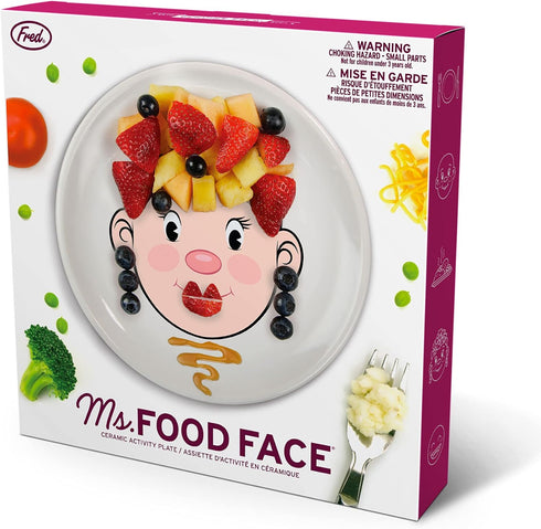 Ms. Food Face Kids' Dinner Plate - Fun Ceramic Design