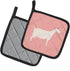 Caroline's Treasures BB7889PTHD Pot Holders - Saanen Goat Pink Check, Heat Resistant Kitchen Hot Pads, 7 1/2 x 7 1/2