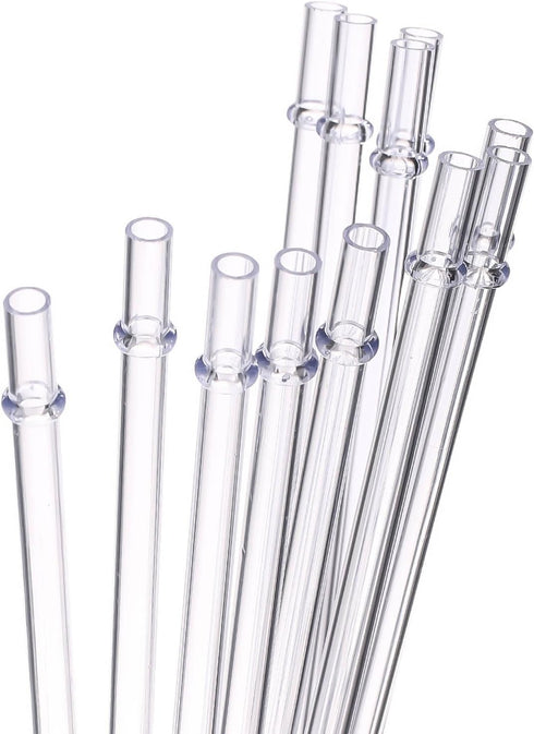 Dakoufish 11 Inch Clear Reusable Plastic Drinking Straws - Set of 12 Pcs for 24oz 30oz 40oz Mason Jar Tumblers with