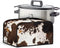 Brown Cow Print Slow Cooker Dust Cover with Side Mesh Pocket, Dustproof Protector for 6, 7 or 8 Quart Crock Pots