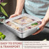 E-far Square Cake Pan Set with Lid, 6/8/9-Inch Stainless Steel Bakeware Set of 3, Easy Clean & Dishwasher Safe