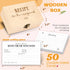 50 Pcs Recipe Cards for Bridal Shower - 4x6 Recipe Cards Box for Newlyweds, Wooden Recipe Box With Cards, Double-sided Blank Recipe Notecards for Wedding by STOFINITY