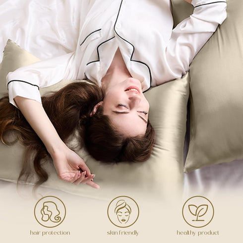 ZIMASILK 100% Pure Mulberry Silk Pillowcase, 600 Thread Count, Premium Grade 6A Silk, Taupe, 1pc (Queen 20''x30'')
