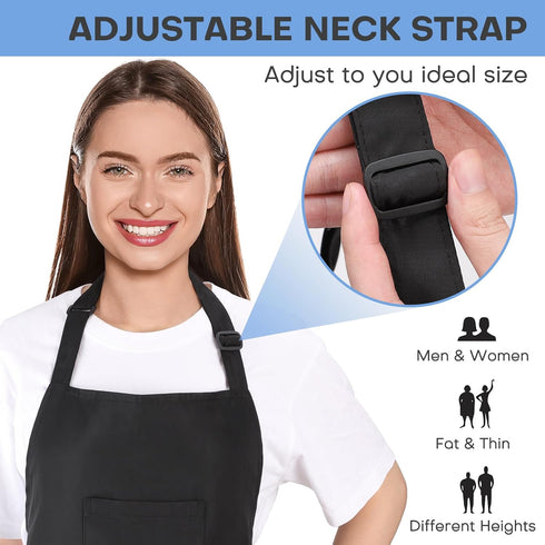 4 34 Inch Noverlife Hair Stylist Apron with Pockets, Hair Resistant Long Hairdresser Aprons w/Adjustable Strap