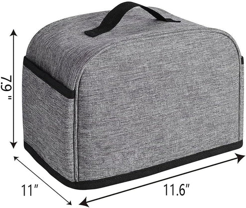 iFedio Toaster Cover 4 Slice with Storage Pockets, Toaster Dust Cover, Washable & Waterproof (Grey) by iFedio