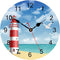 TAHEAT Lighthouse Seagull Ocean Wall Clock, 14 Inch Wooden Battery Operated Silent Non Ticking Easy to Read Clock for
