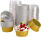 DEAYOU 100-Pack Aluminum Foil Baking Cups with Lids, 5oz Disposable Muffin Cupcake Ramekins