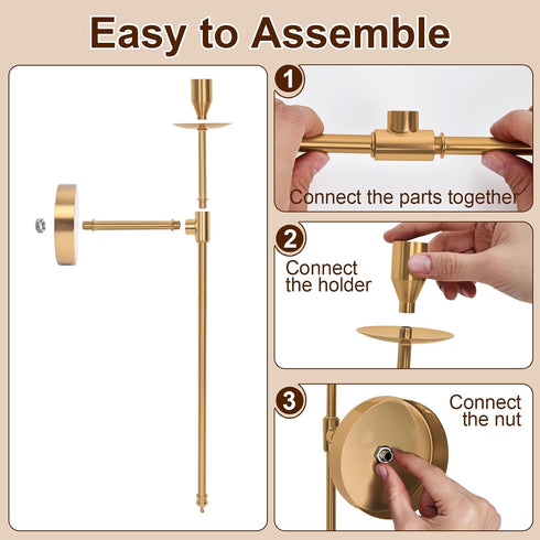 Set 2 Yollzey Candle Holder Wall Sconces of with Battery Operated Candles and Remote Control, Wall Sconces Home Decor