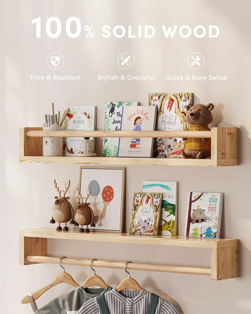 G&W Gruwald Set 3, 23 Inches) Nursery Book Shelves, of Wall Bookshelf, Book Shelf for Kids Rooms, Wall Book Shelves