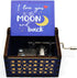 1 Set ukebobo Wooden Color Painted Music Box I Love You to The Moon and Back Color Painted Music Box, Gifts
