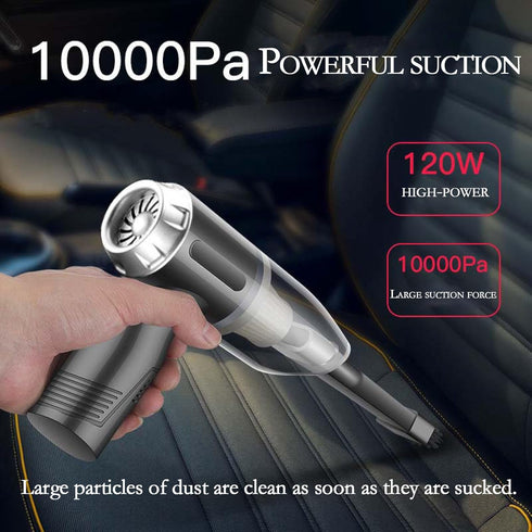 3-in-1 Mini Car Vacuum Cleaner, 10000PA Super Suction, Portable Hand-held for Desk and Car Cleaning