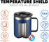 ALOUFEA 12oz Stainless Steel Insulated Coffee Mug with Handle, Double Wall Vacuum Tumbler Cup, Navy