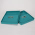 Household Essentials Fabric Storage Boxes, Aqua, with Lids and Handles