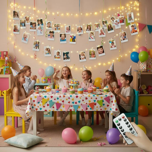 Microwear 33Ft Powered,8 100 10M Photo Clip String Lights,USB or Battery Modes LED Hanging String Fairy Lights