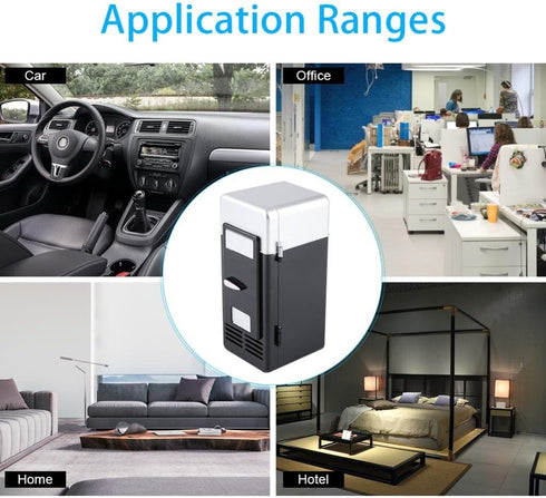 TOPINCN Mini USB Refrigerator Cooler and Heater for Beverage Drink Cans, Office Desktop, Hotel, Home, Car (Black)