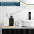 BTIFU 2PCS Countertop 14oz/410ml Glass Mouthwash Dispenser for Bathroom Refillable Mouthwash Bottle with Glass Cup