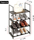 Yegazte 4-Tier Closet Upgrade Stackable Small Shoe Rack, Shoe Shelf Storage Organizer with Handle for Entryway, Hallway