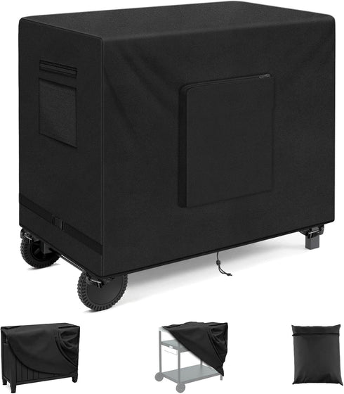 SIRUITON Outdoor Bar Cart Cover for 48 Inch BBQ Food Prep Table,