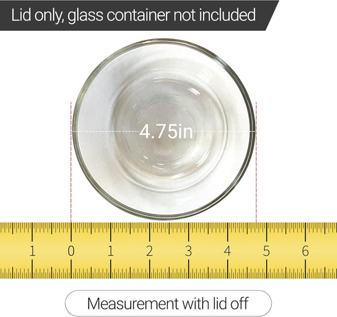 Replacement Lid for Pyrex 2 Cup Bowl Dish 7200-PC Red, 5" Storage Plastic Cover (4-Pack)