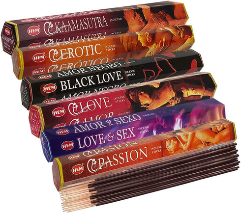 Hem Incense Sticks Variety Pack #24 with Incense Stick Holder Bundle - 6 Love Themed Fragrances