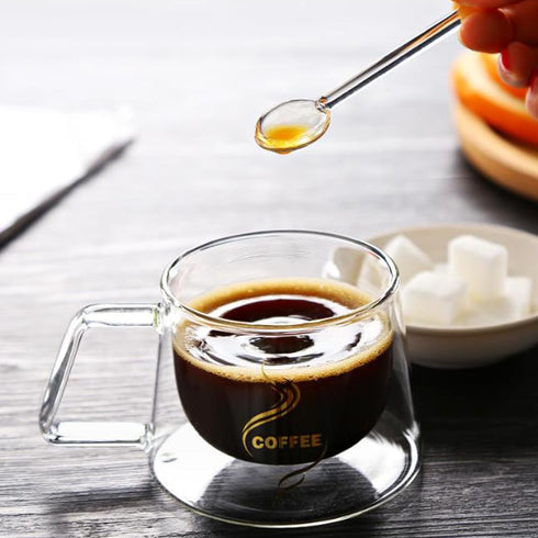 6 Pcs Clear Glass Spoons, 5.1 Inch Stirring Teaspoons for Coffee, Mixing Spoon Tea Stirrers