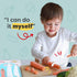 Baketivity Kid Safe Plastic Knives for Real Cooking - Knife Set with Cutting Board, Peeler, Blunt Tip