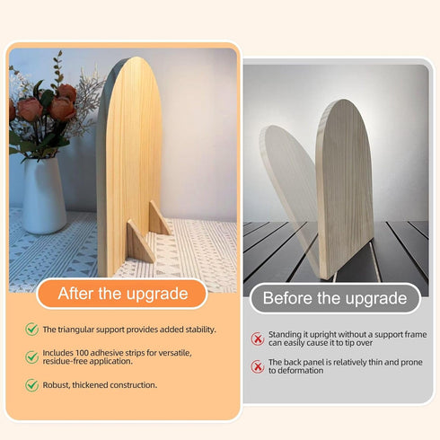 Nawwoo 2 Counter Pcs Natural Wood Arch Decor, Boho Shelf & Serving Board for Fireplace Mantel, Kitchen - Light Pine