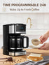 Ihomekee Programmable 12 Coffee Maker, Drip Coffee Maker Cup, Regular & Strong Brew Drip Coffee Machine with Iced