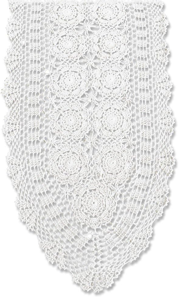 KEPSWET Cotton Handmade Crochet Lace Oval Table Runner Dresser Console Coffee Table