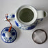 Blue White Peony Flower Teapot, 500ml Porcelain Kettle with Stainless Infuser (Mudan Flower)