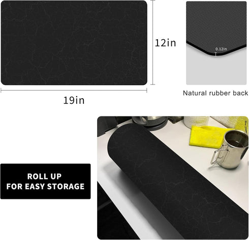 Coffee Maker Mat for Countertops, Rubber Backed Mat 19"x12" for Coffee Pots, Kitchen Counter Accessories