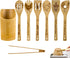 8PCS Rooster Wooden Cooking Spoons with Holder, Farmhouse Kitchen Decor Gifts for Women