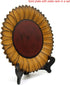 CVHOMEDECO. Rustic Sunflower Shape Wooden Plate, 11 Inch Display Art for Home and Office Décor (Mustard Plate Only)