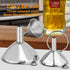 Metal Stainless Steel Funnel Set of 3, Large Medium Small Food Grade Mini Funnels for Kitchen Use with 2 Brushes YLYL